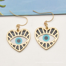 Newest design small size fish hook heart shape eye earrings